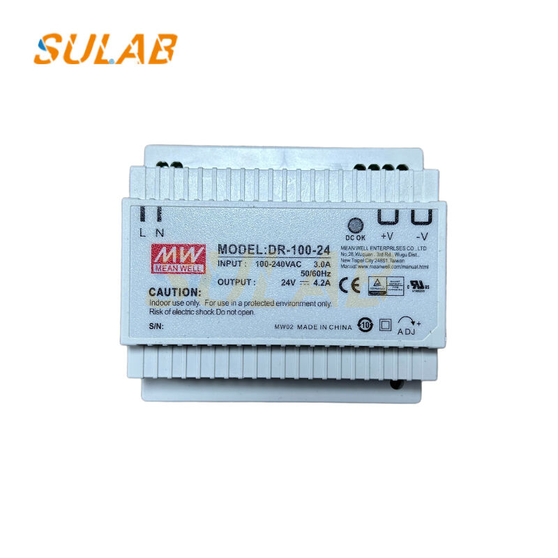 Mean Well DIN Rail Switching Power Supply For Elevator Industrial Control DC 24V Output Spare Part DR-100-24