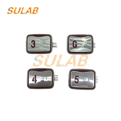 Sigma MTD265 Dikdörtgen Buton LG/XIZI OTIS Asansörleri için Braille İşaretli ve 3-Pin Takılabilir